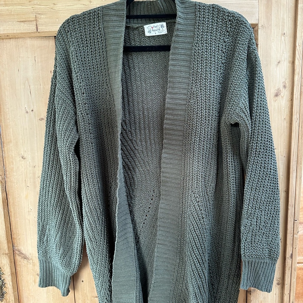 Poof! Deep Olive Women's Cardigan
